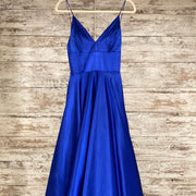 ROYAL BLUE A LINE GOWN