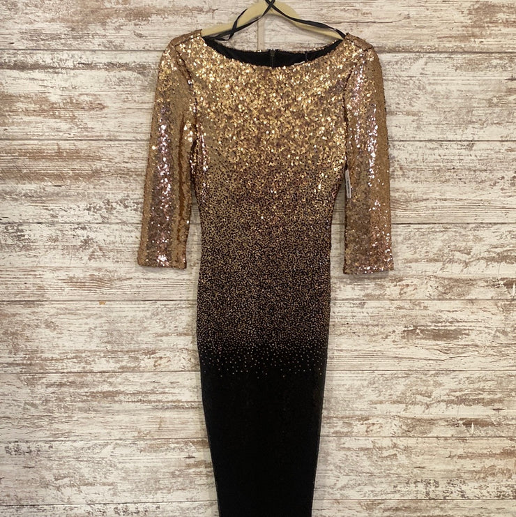 GOLD/BLACK SEQUIN SHORT DRESS