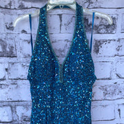 TURQUOISE LONG EVENING GOWN