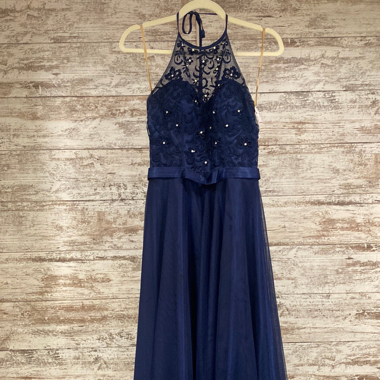 NAVY A LINE GOWN