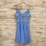 BLUE/FLORAL SHORT DRESS