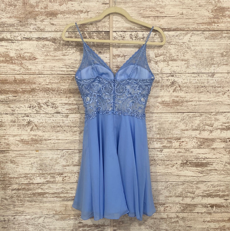 BLUE/FLORAL SHORT DRESS