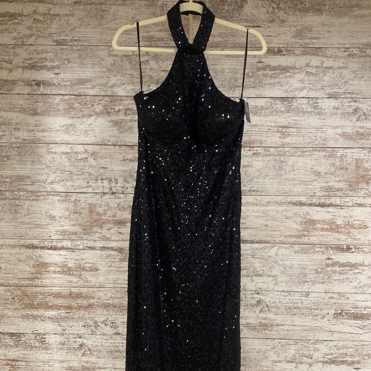 BLACK SEQUIN LONG DRESS (NEW)