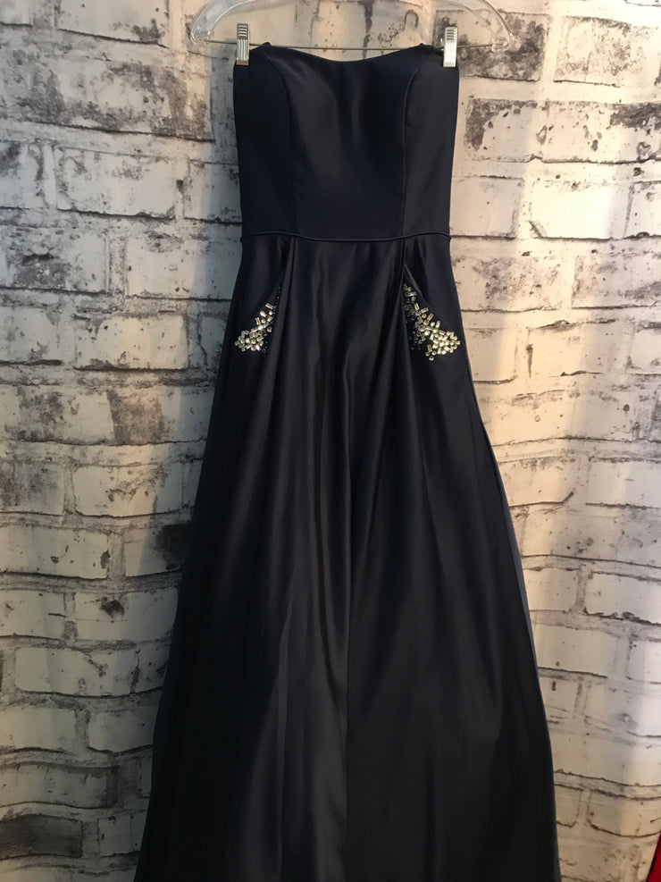 NAVY A LINE GOWN