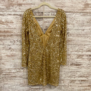 GOLD FULL SEQUIN SHORT DRESS