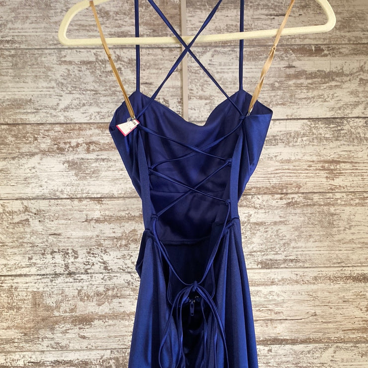 NAVY LONG EVENING GOWN