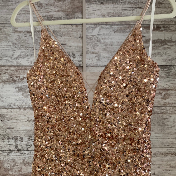 GOLD SEQUIN LONG GOWN (NEW)