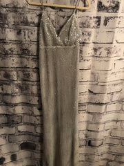 SILVER SEQUIN LONG DRESS (NEW)