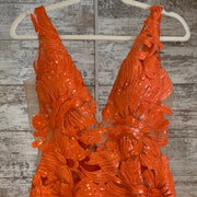 ORANGE FLORAL LONG DRESS