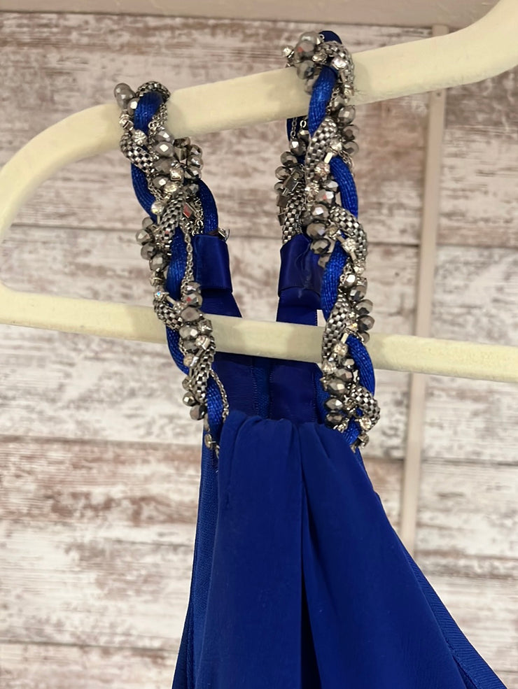 ROYAL BLUE LONG EVENING GOWN