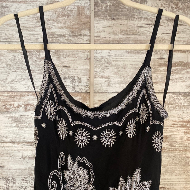 BLACK/WHITE LONG EVENING GOWN