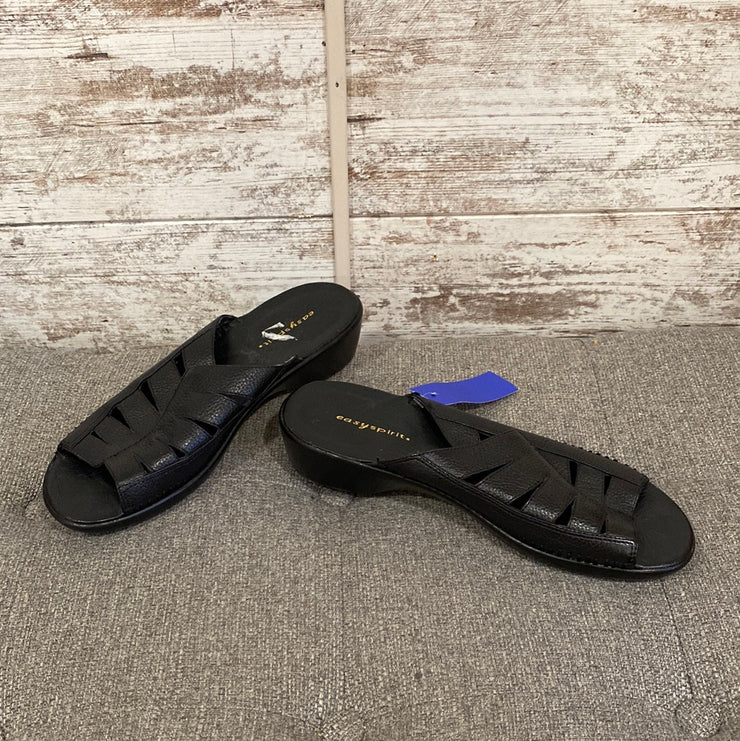 BLACK LEATHER SANDALS (NEW)