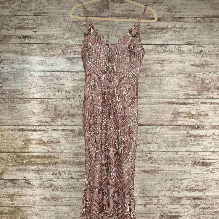 BLUSH SPARKLY LONG DRESS