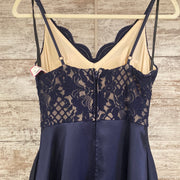 BLUE A LINE GOWN