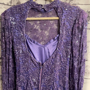 PURPLE SEQUIN LONG DRESS $1200