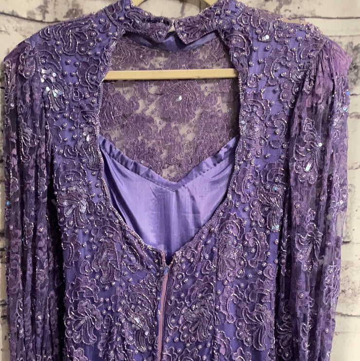 PURPLE SEQUIN LONG DRESS $1200