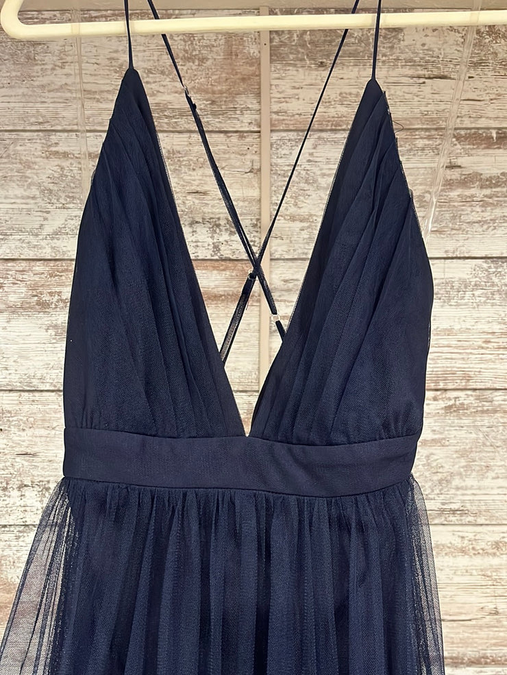 NAVY A LINE GOWN