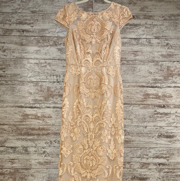 GOLD/FLORAL LONG EVENING GOWN