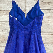 ROYAL BLUE A LINE GOWN