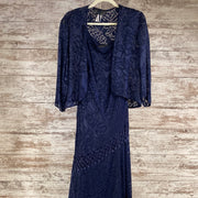 NAVY 2 PC. LONG GOWN SET