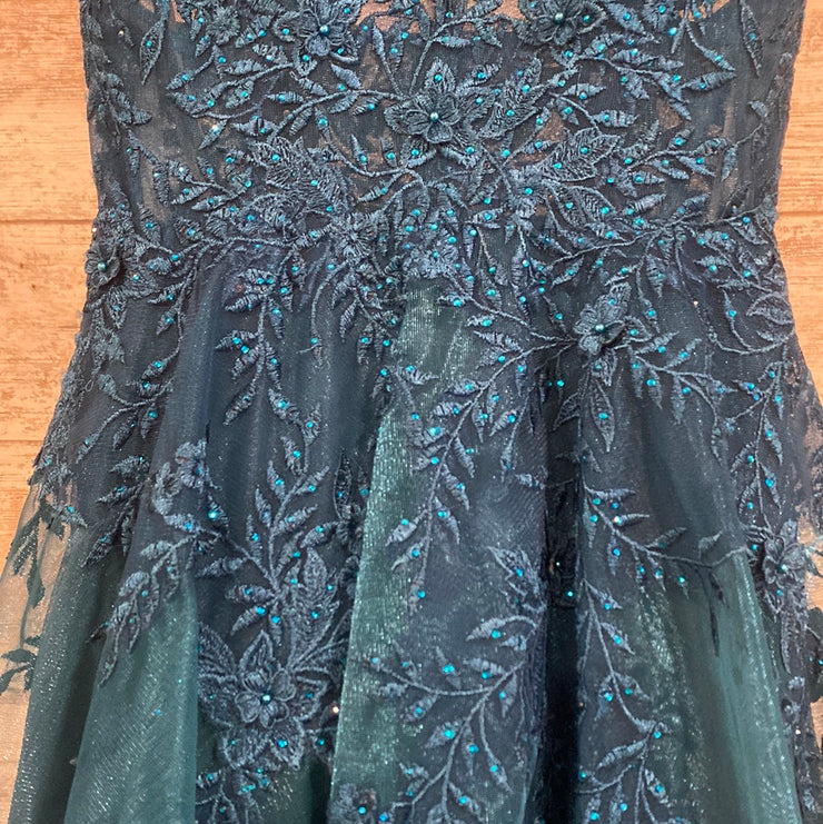 TEAL A LINE GOWN