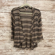 BLACK/TAN OPEN CARDIGAN (NEW)