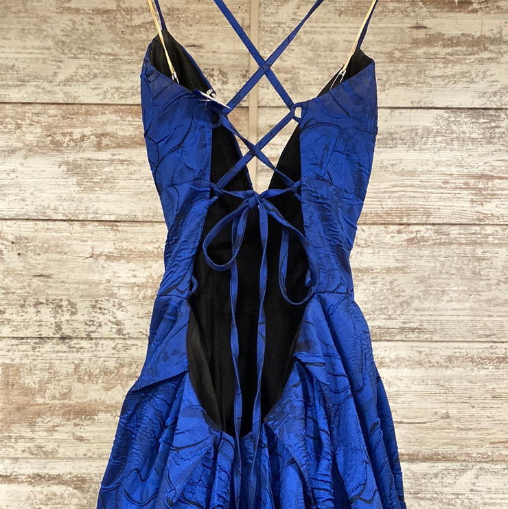 ROYAL BLUE A LINE GOWN