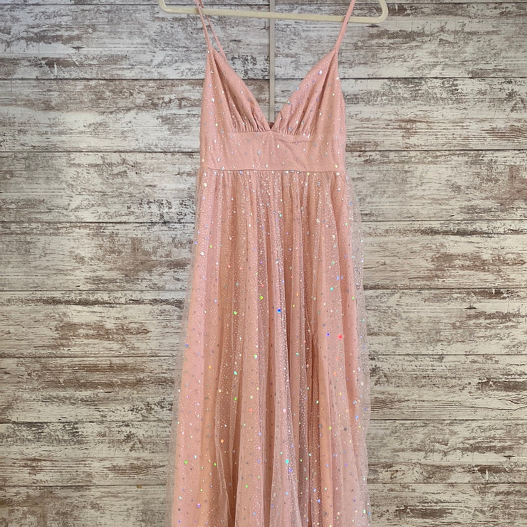PINK SPARKLY A LINE GOWN (NEW)
