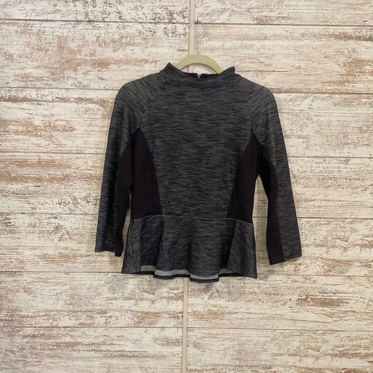 GRAY/BLACK LONG SLEEVE TOP
