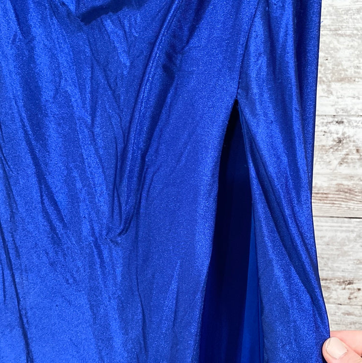 ROYAL BLUE LONG EVENING GOWN