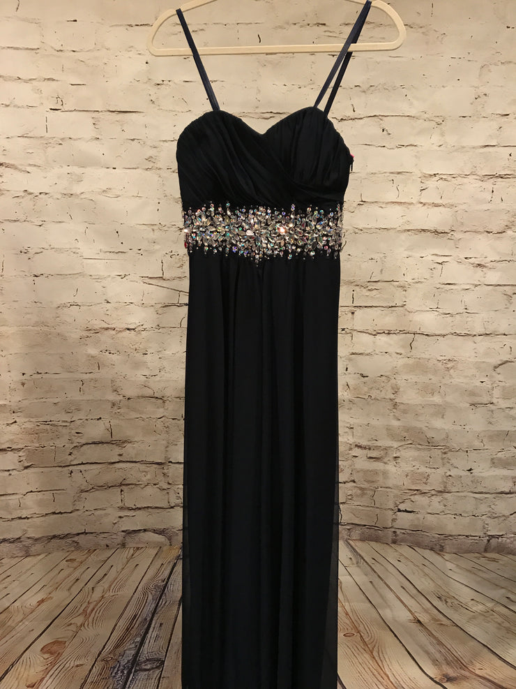 NAVY LONG EVENING GOWN * *