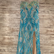 BLUE SPARKLY MERMAID GOWN