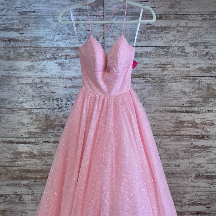 PINK SPARKLY A LINE GOWN