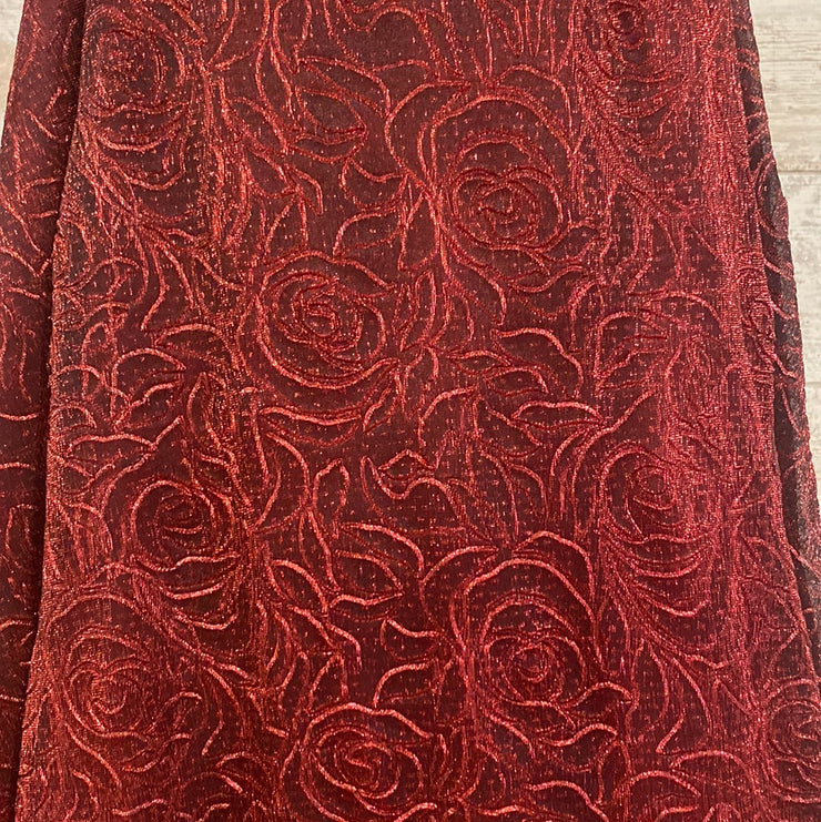 BURGUNDY A LINE GOWN