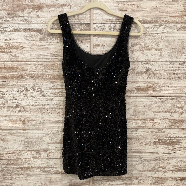 BLACK SEQUIN SHORT DRESS (NEW)