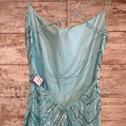 BLUE/GREEN SPARKLY LONG DRESS