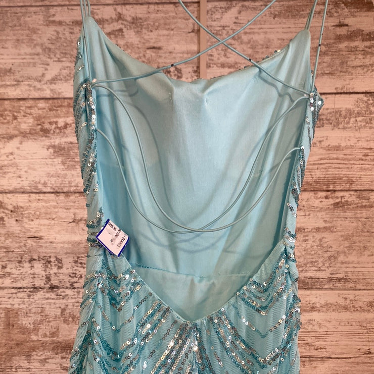 BLUE/GREEN SPARKLY LONG DRESS