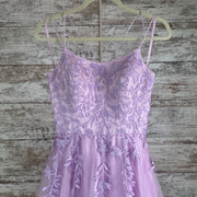 LAVENDER/FLORAL A LINE GOWN