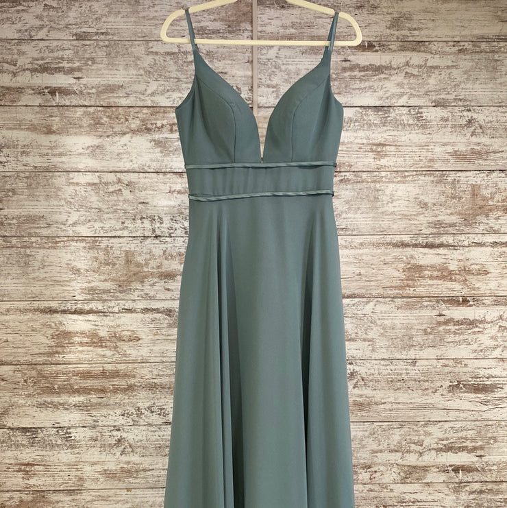 SAGE GREEN LONG EVENING GOWN