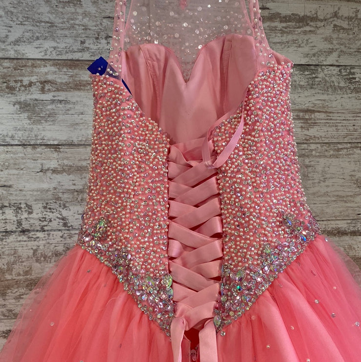 PINK SPARKLY A LINE GOWN