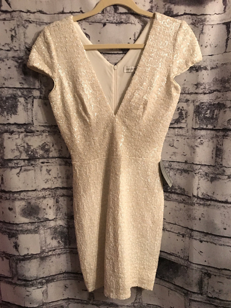 WHITE SEQUIN SHORT DRESS (NEW)