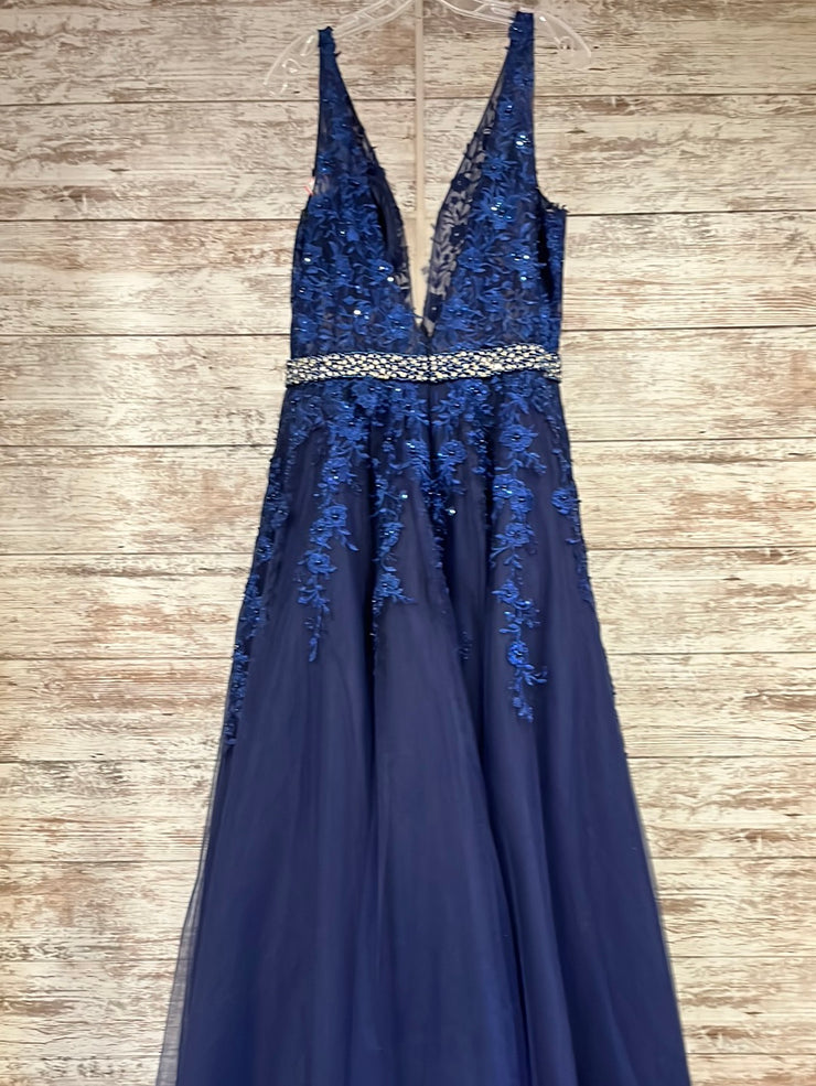 NAVY FLORAL A LINE/PRINCESS