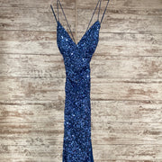 BLUE FULL SEQUIN LONG DRESS