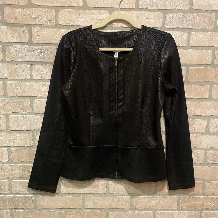 BLACK ZIP UP JACKET