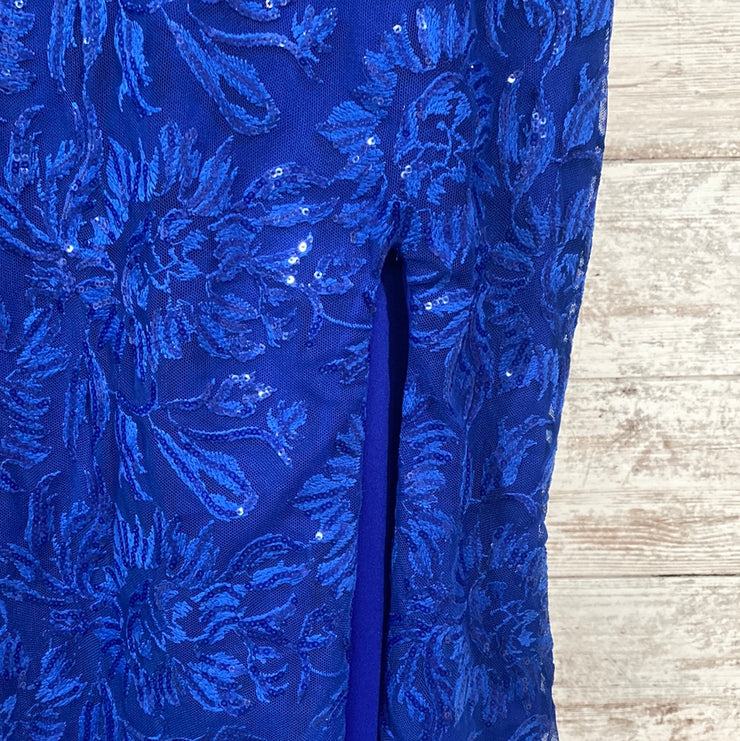 BLUE SEQUIN MERMAID GOWN