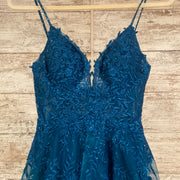 TEAL A LINE GOWN
