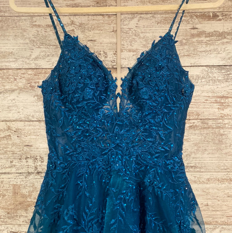 TEAL A LINE GOWN