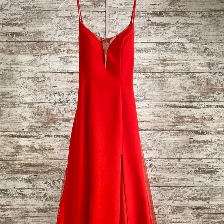 RED LONG EVENING GOWN