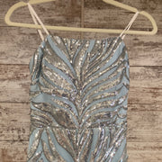 BLUE SEQUIN LONG GOWN (NEW)