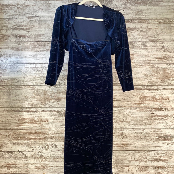 NAVY 2 PC. LONG DRESS SET